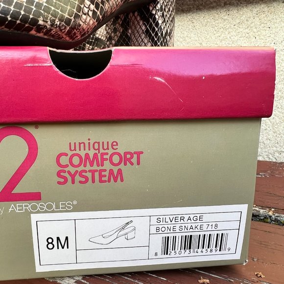Aerosoles Slingbacks Snakeskin, Size 8M, NEW - Picture 4 of 12